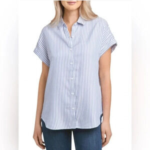 beach lunch lounge Spencer Striped Short Sleeve Camp Shirt Nautical Contemporary